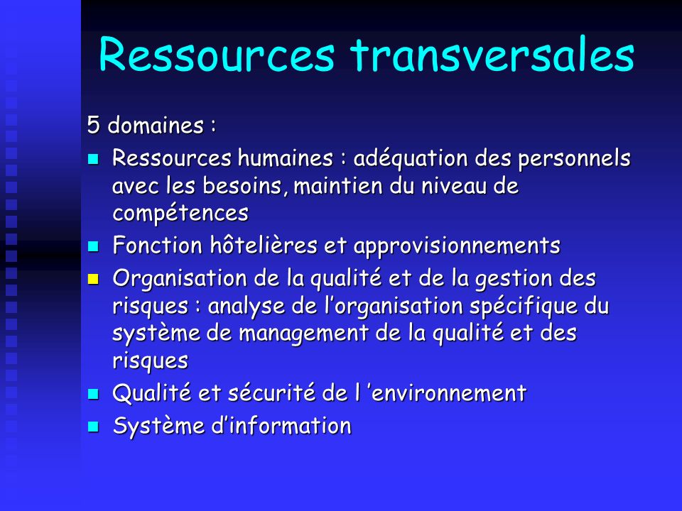 Ressources transversales