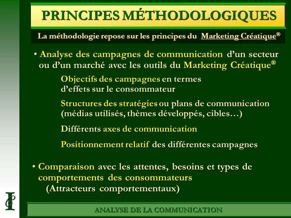PRINCIPES MÉTHODOLOGIQUES ANALYSE DE LA COMMUNICATION