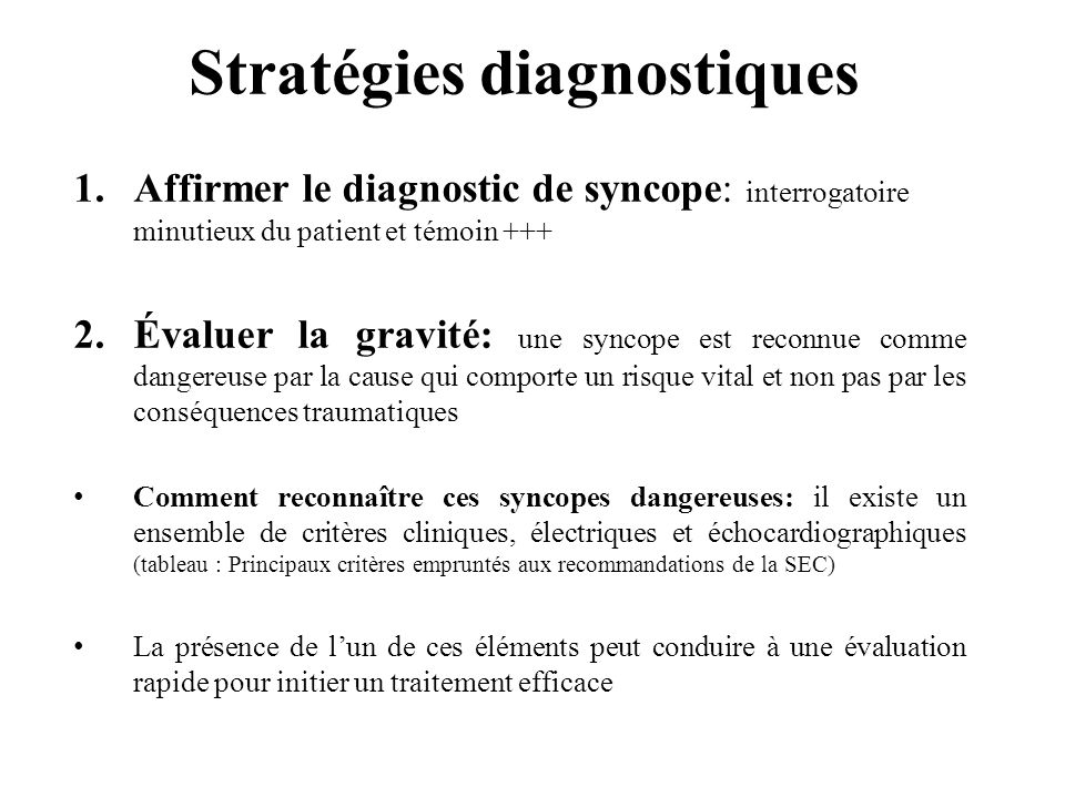 Stratégies diagnostiques