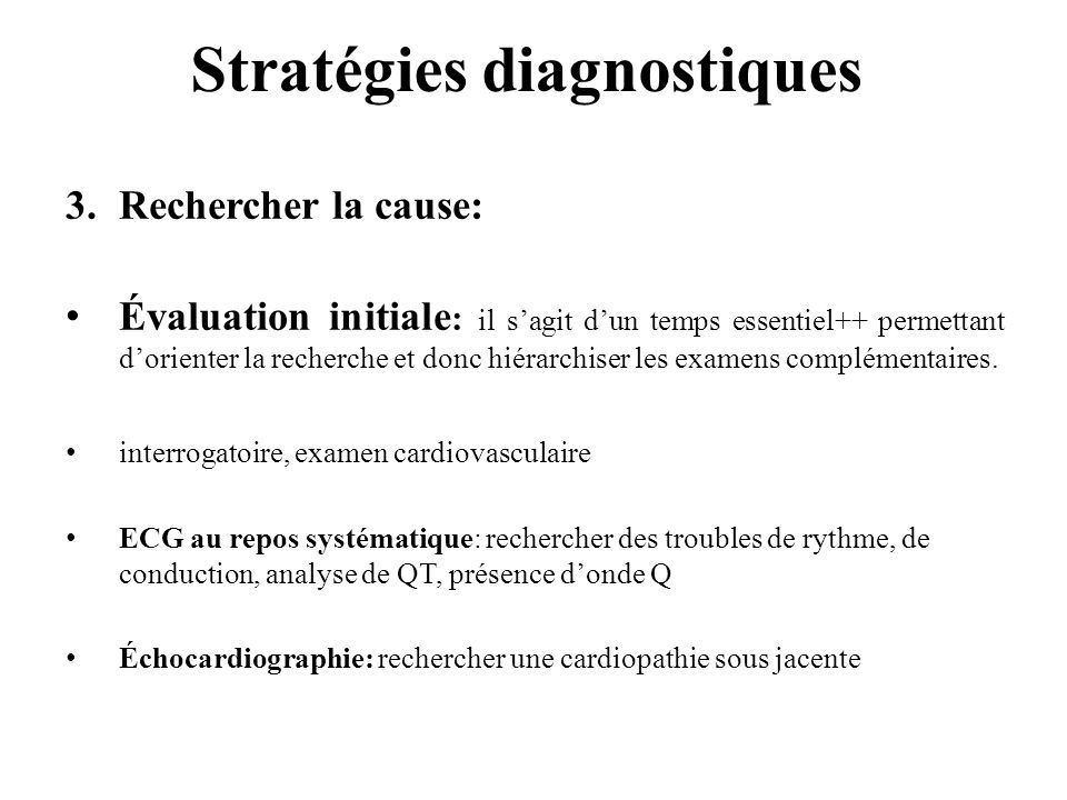 Stratégies diagnostiques