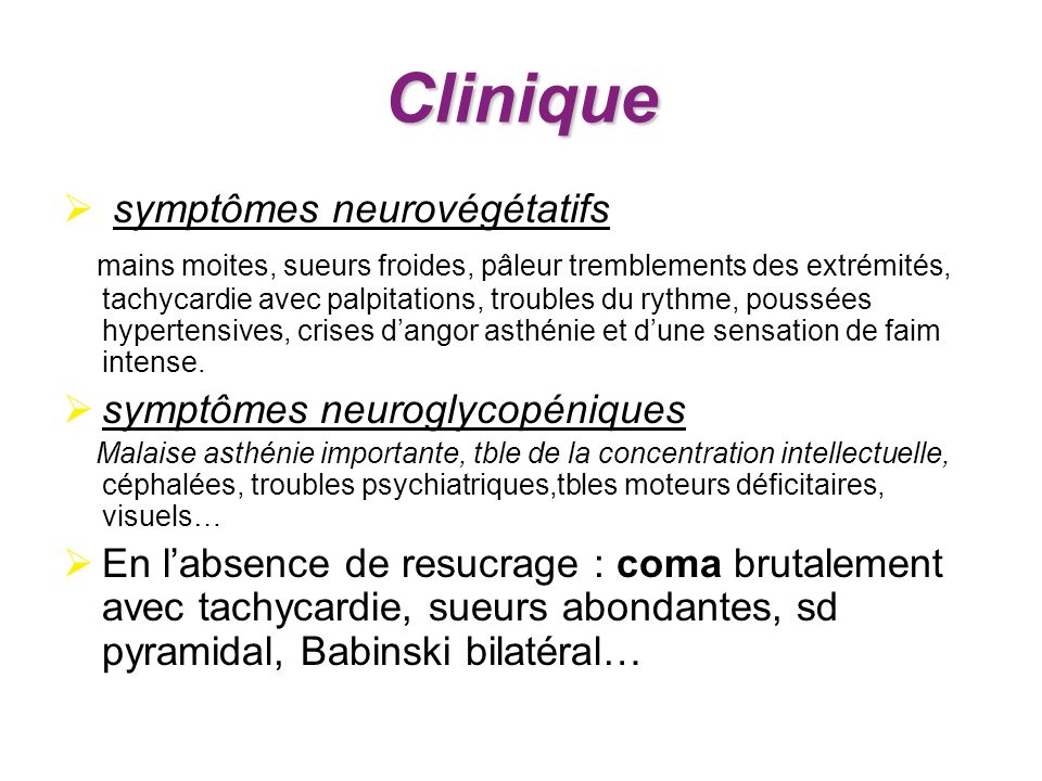 Clinique symptômes neurovégétatifs