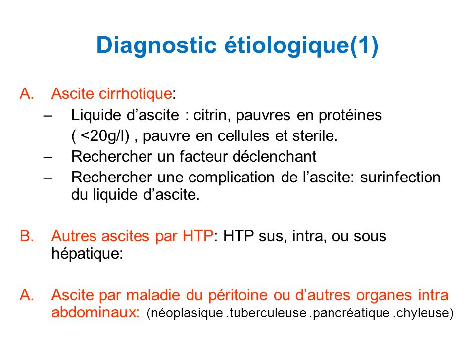 Diagnostic étiologique(1)