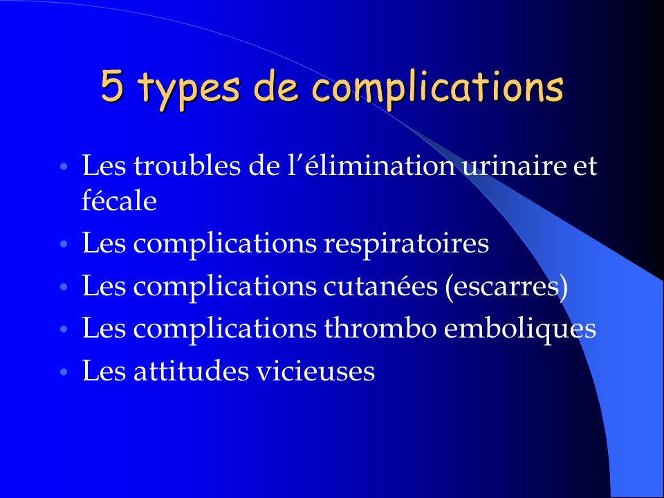 5 types de complications