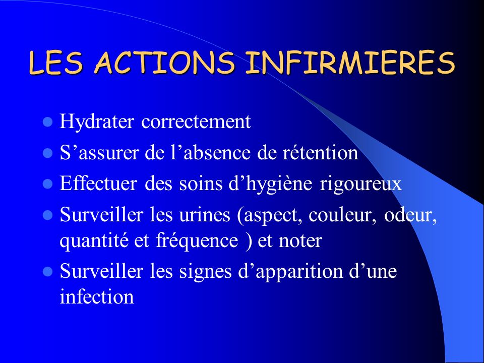 LES ACTIONS INFIRMIERES