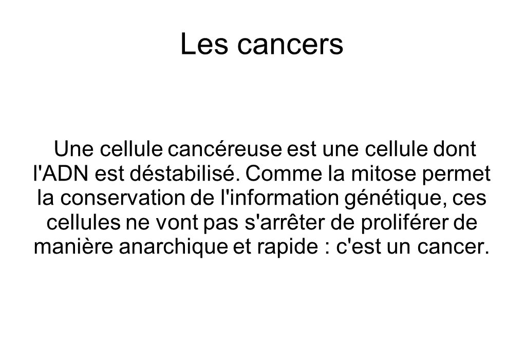 Les cancers