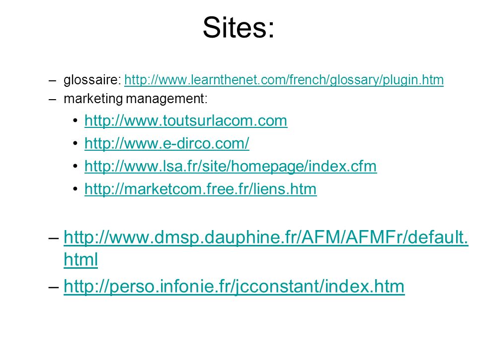 Sites: