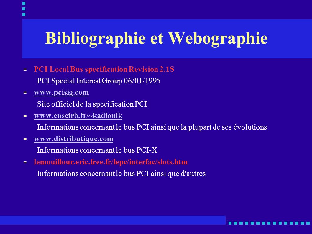 Bibliographie et Webographie