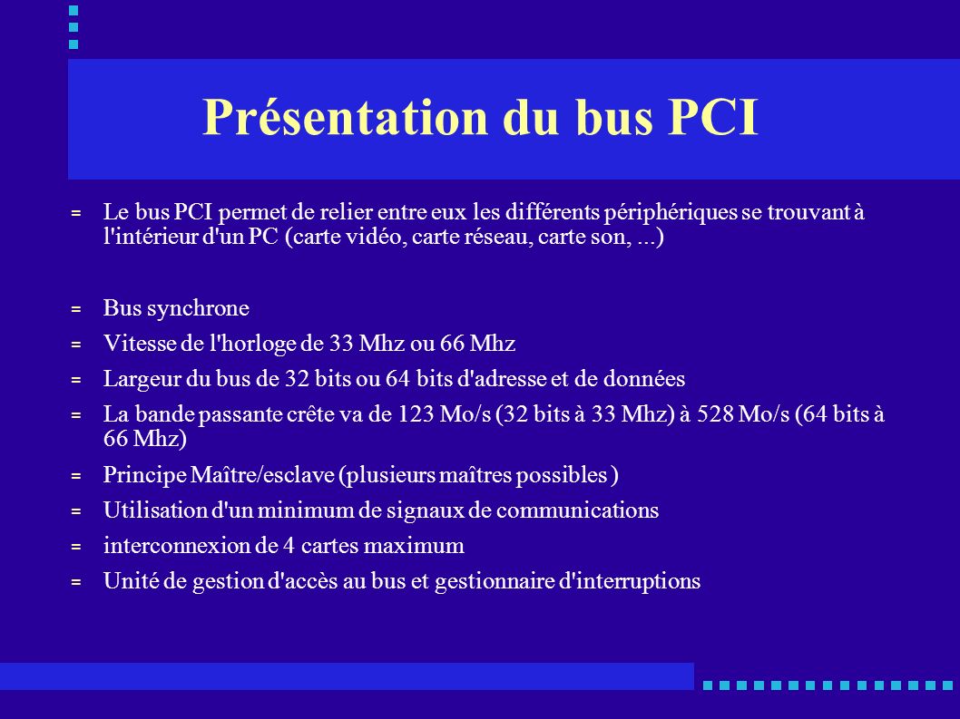 Présentation du bus PCI