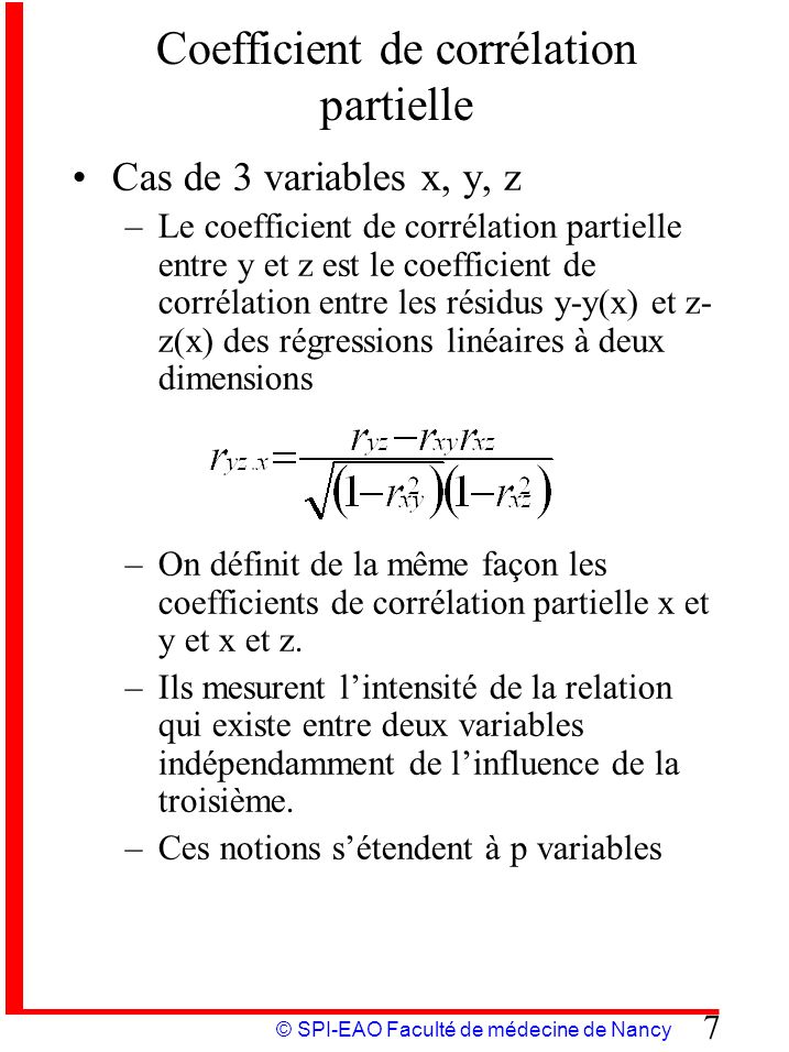 Coefficient de corrélation partielle