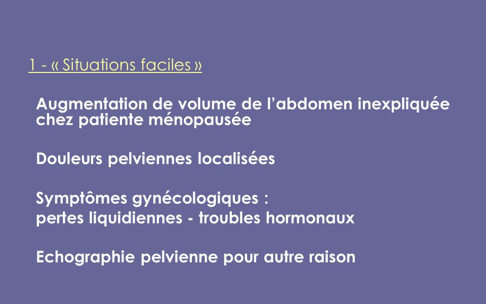 1 - « Situations faciles »