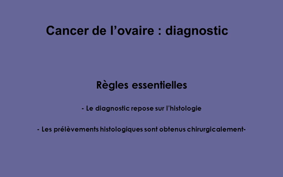 Cancer de l’ovaire : diagnostic