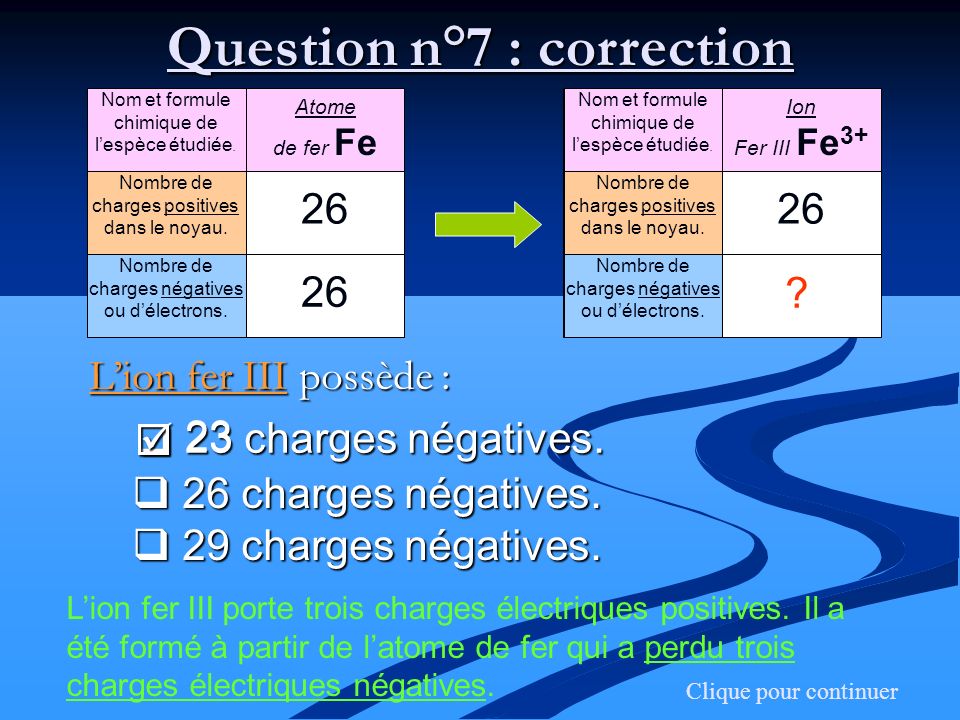 Question n°7 : correction