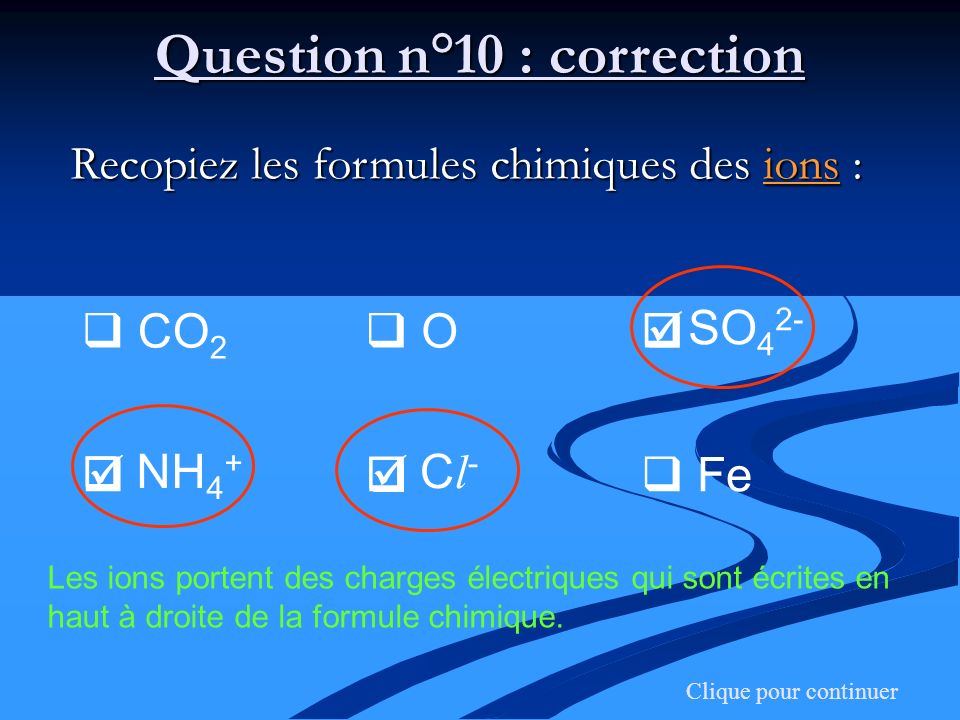 Question n°10 : correction