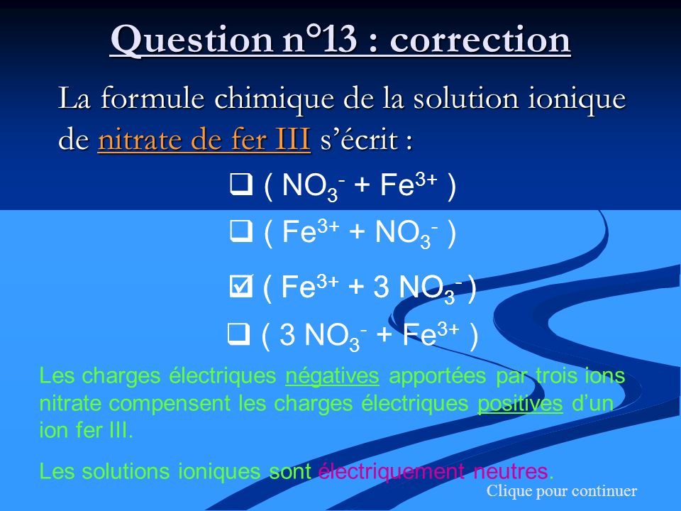 Question n°13 : correction