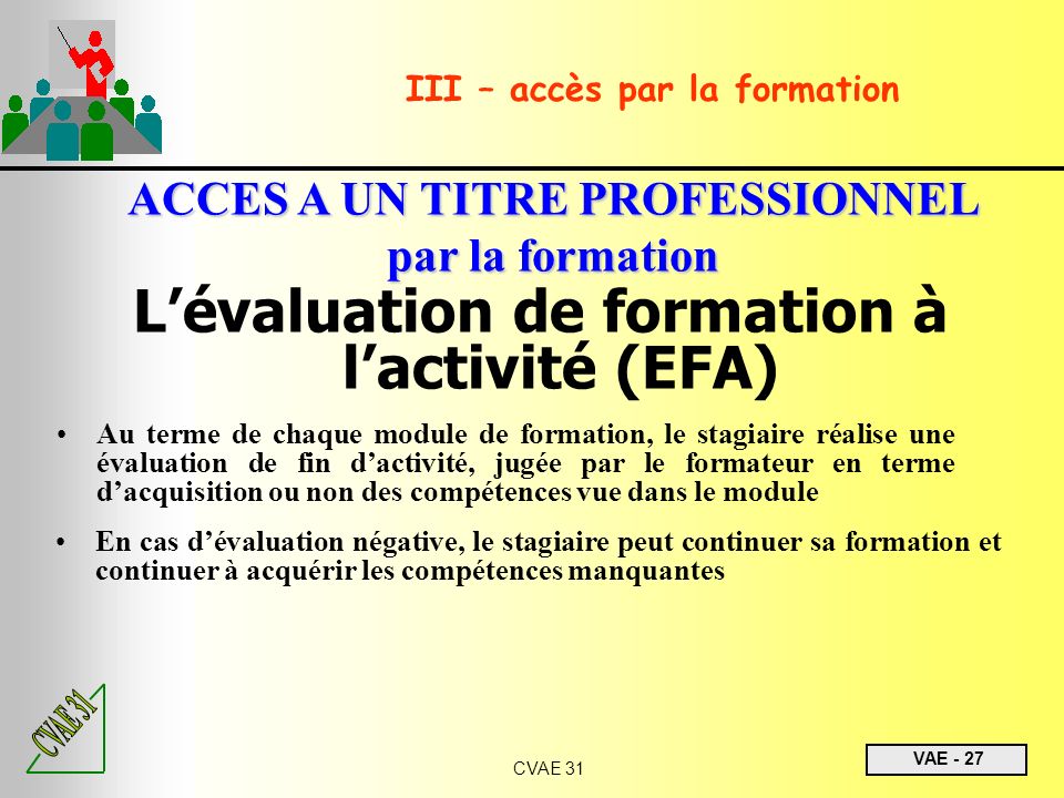 L’évaluation de formation à l’activité (EFA)