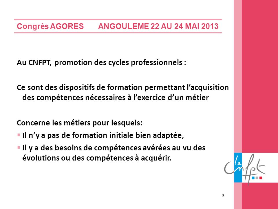 Au CNFPT, promotion des cycles professionnels :