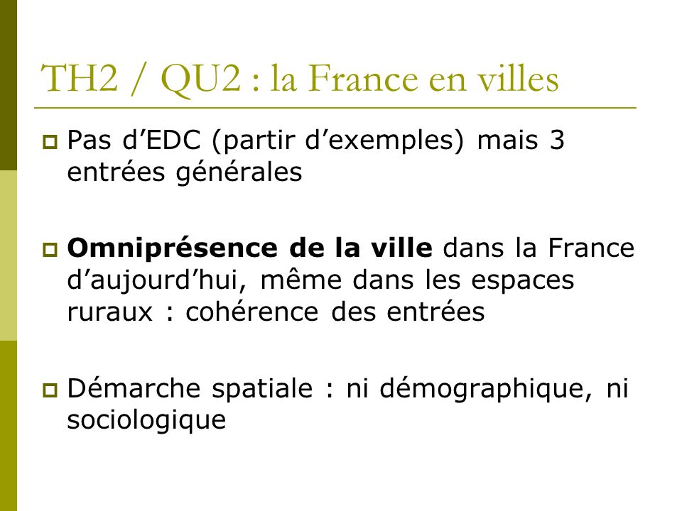 TH2 / QU2 : la France en villes