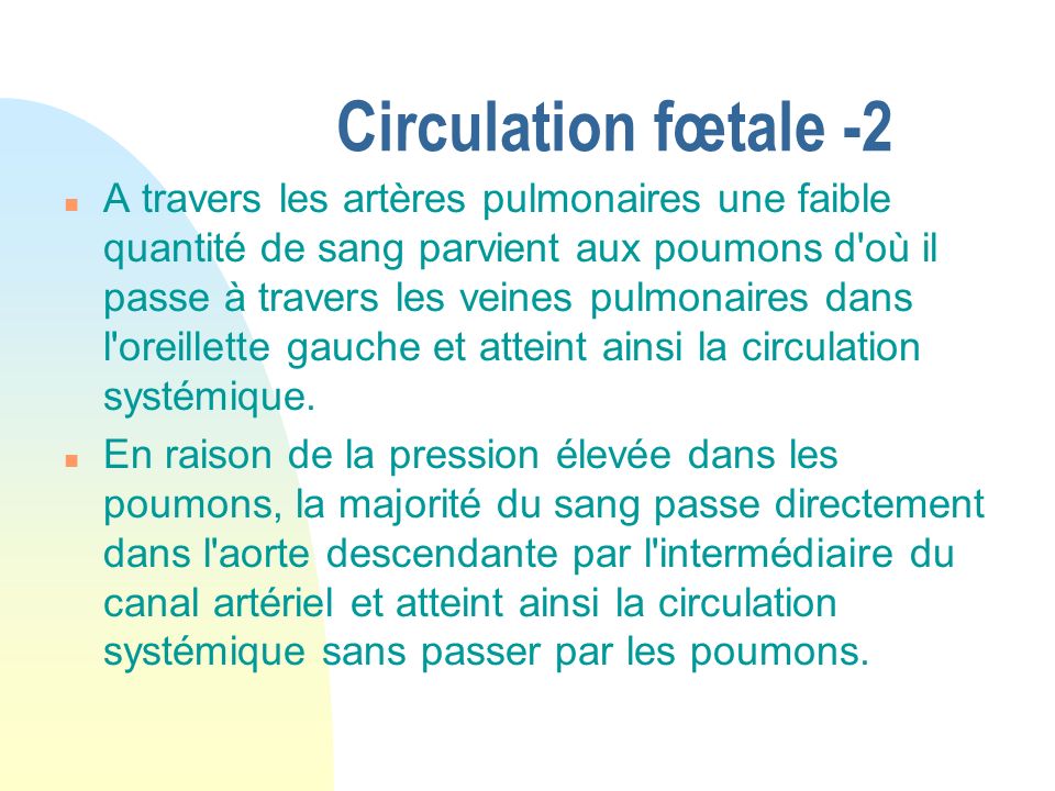 Circulation fœtale -2