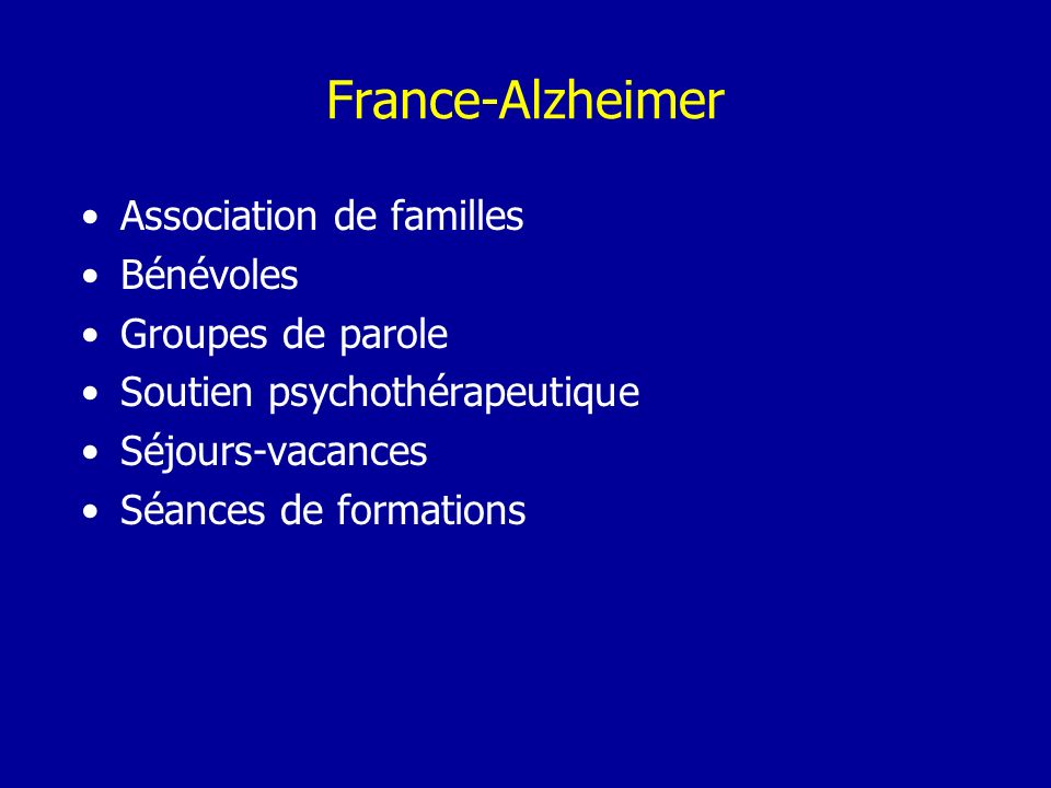 France-Alzheimer Association de familles Bénévoles Groupes de parole