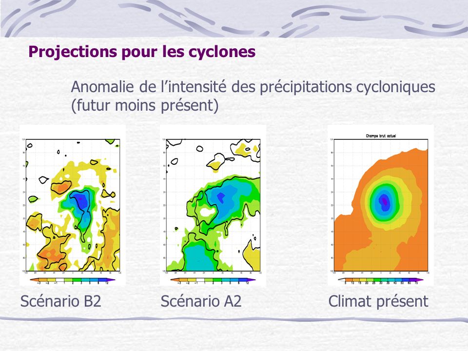 Projections pour les cyclones