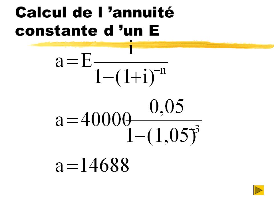 Calcul de l ’annuité constante d ’un E