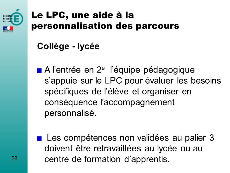 Le LPC, une aide à la personnalisation des parcours