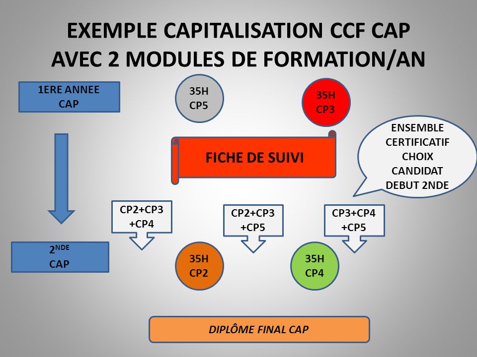 EXEMPLE CAPITALISATION CCF CAP AVEC 2 MODULES DE FORMATION/AN