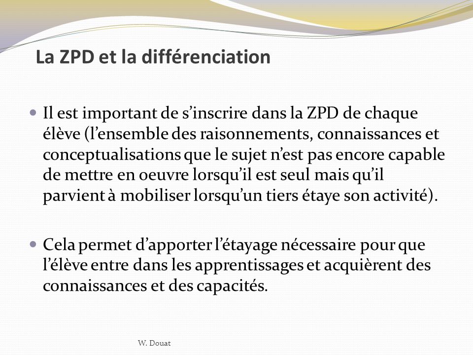 La ZPD et la différenciation