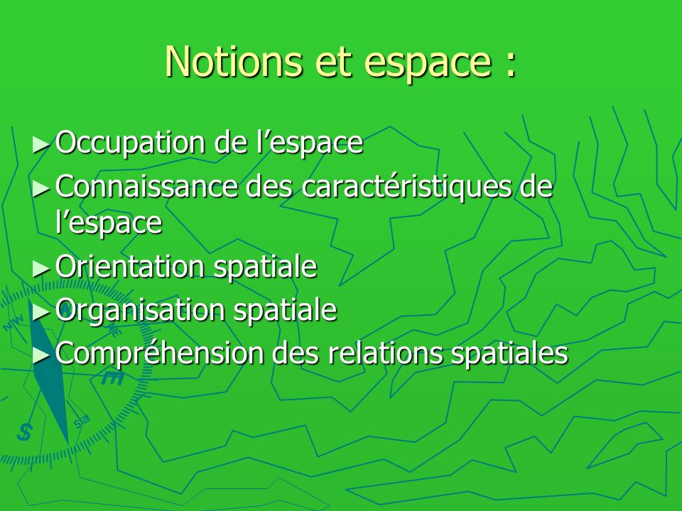 Notions et espace : Occupation de l’espace