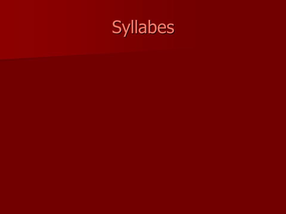 Syllabes