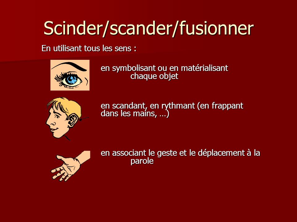 Scinder/scander/fusionner