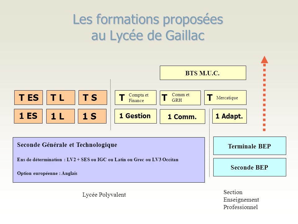 Les formations proposées au Lycée de Gaillac