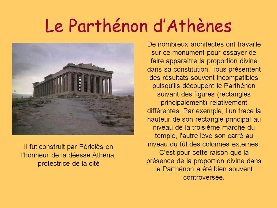 Le Parthénon d’Athènes