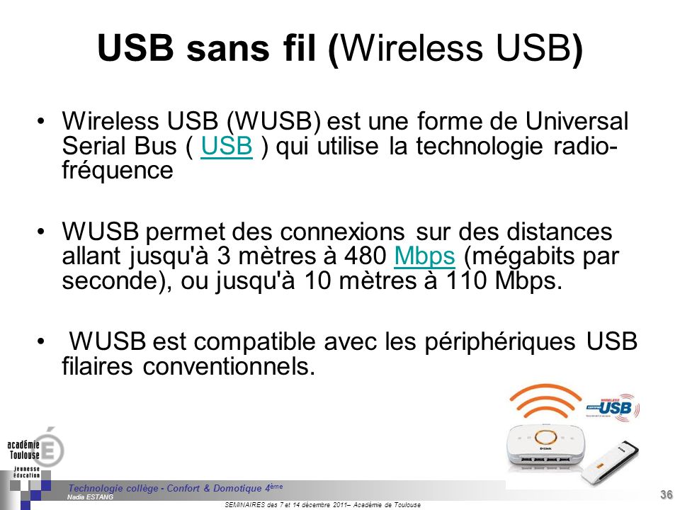 WUSB - Adaptateur USB sans fil