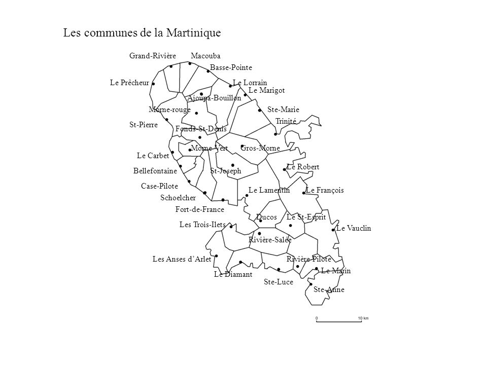 Les communes de la Martinique