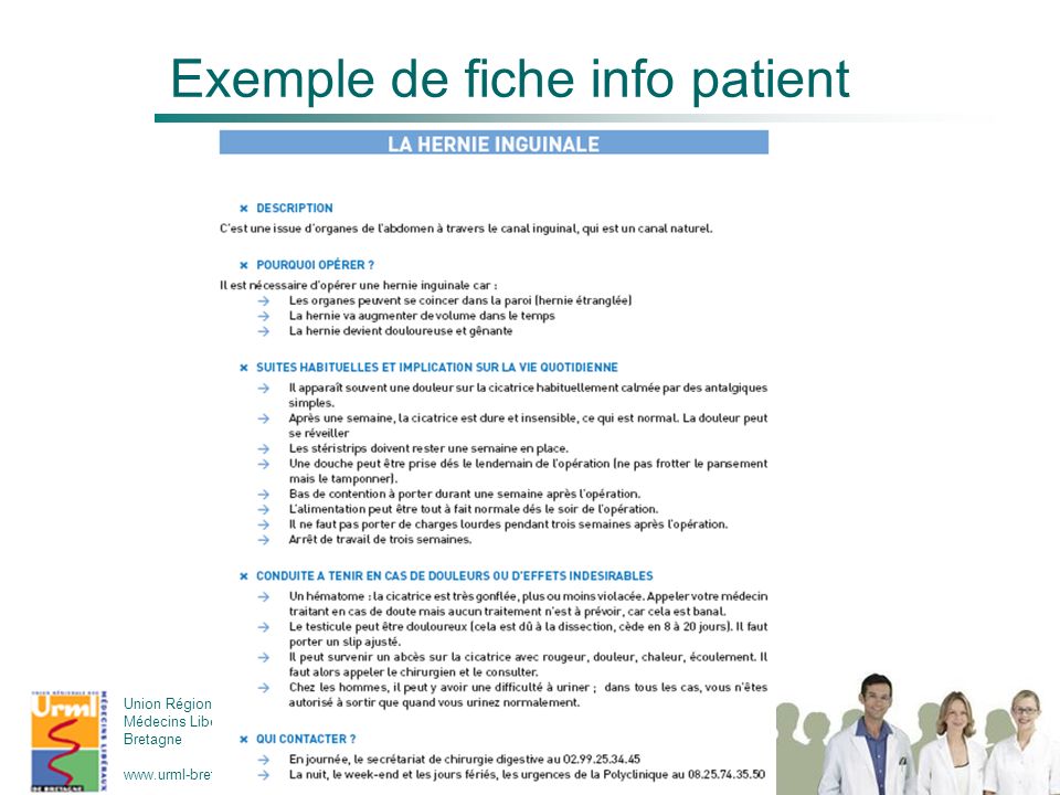 Exemple de fiche info patient