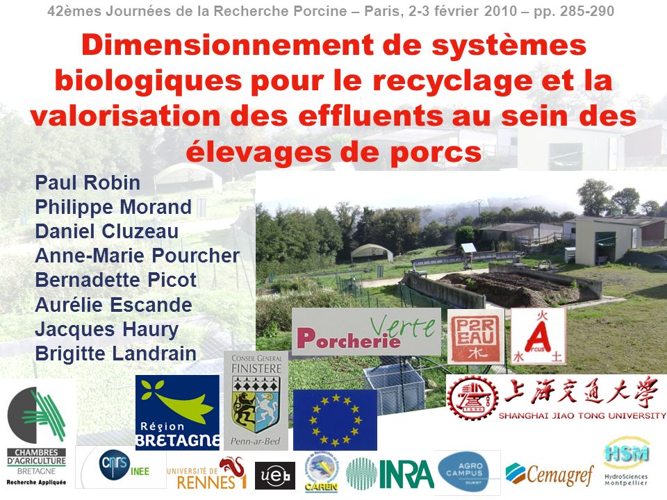 42èmes Journées de la Recherche Porcine – Paris, 2-3 février 2010 – pp