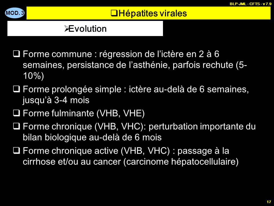 Hépatites virales Evolution