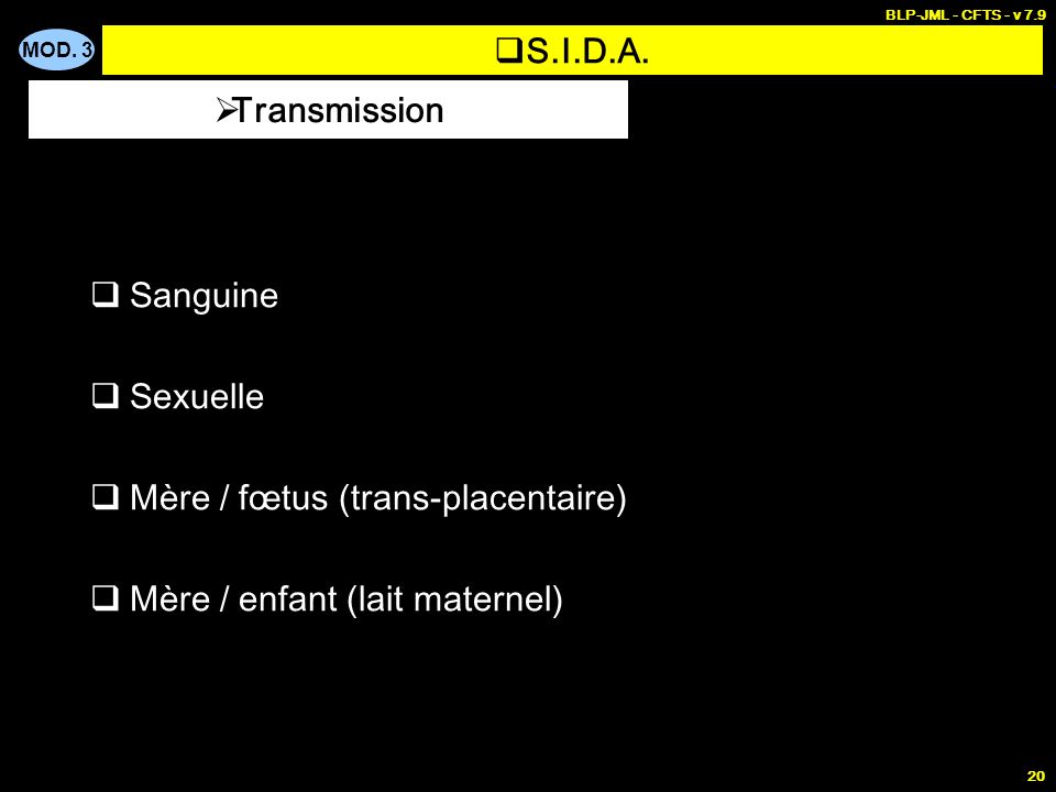 Mère / fœtus (trans-placentaire) Mère / enfant (lait maternel)