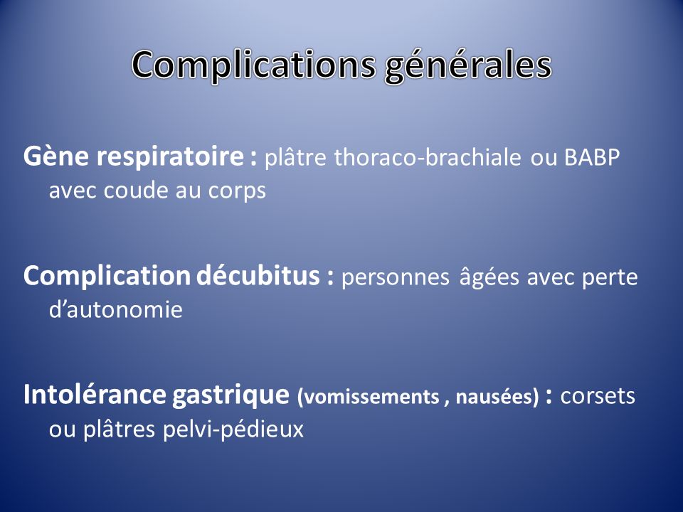 Complications générales