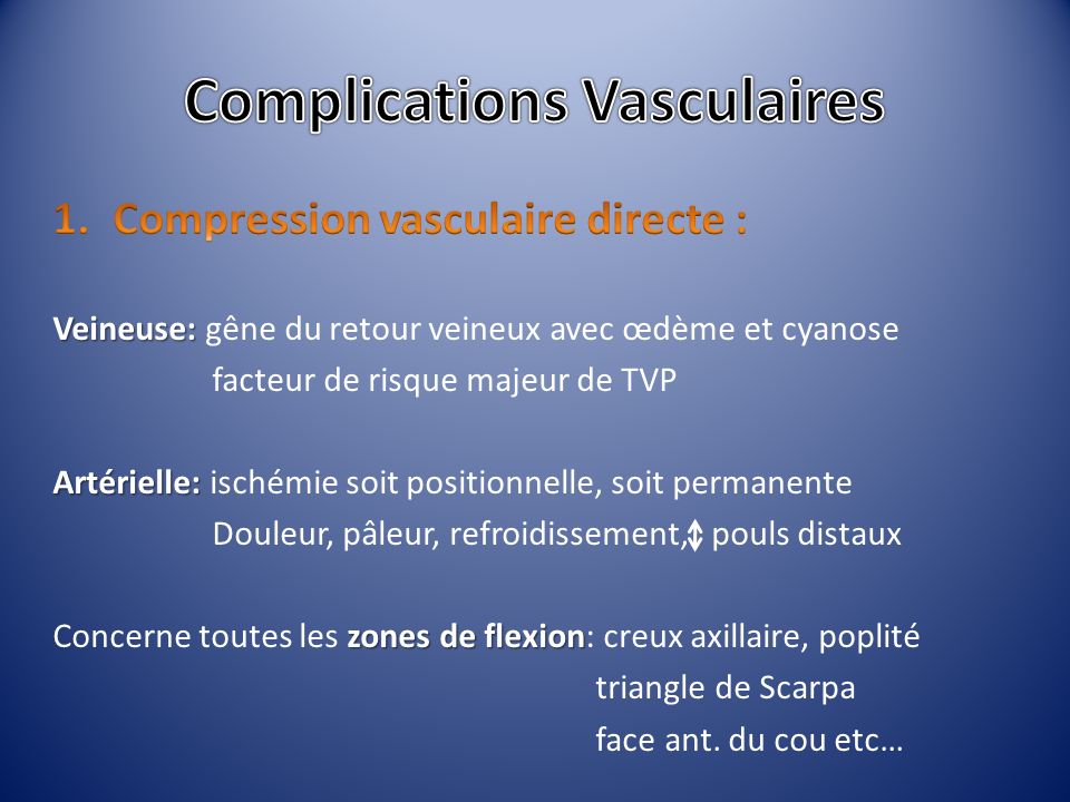 Complications Vasculaires
