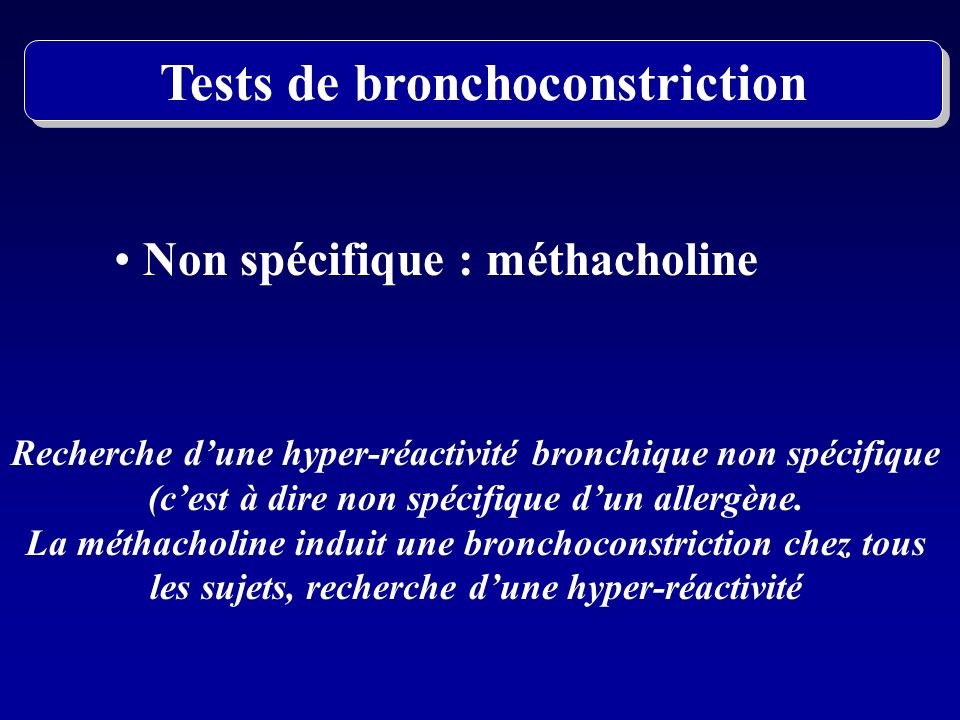 Tests de bronchoconstriction