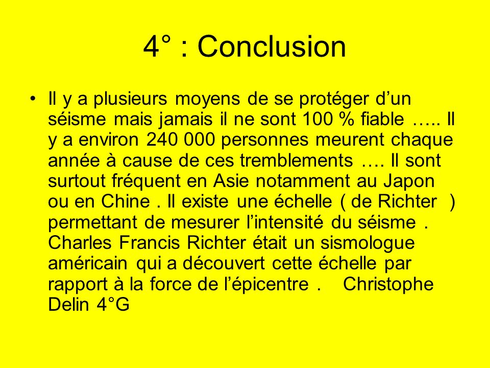 4° : Conclusion