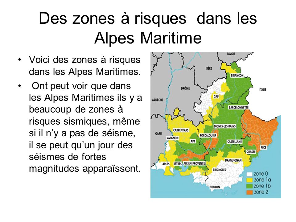 Des zones à risques dans les Alpes Maritime