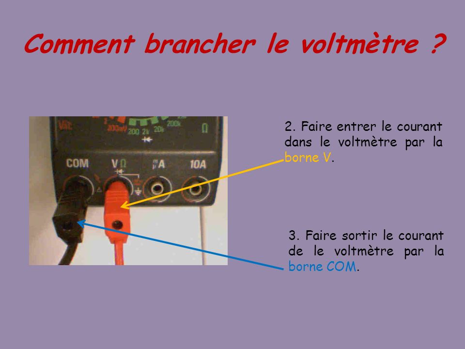 Comment brancher le voltmètre