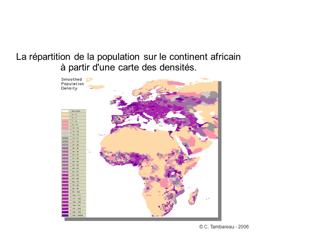 La répartition de la population sur le continent africain