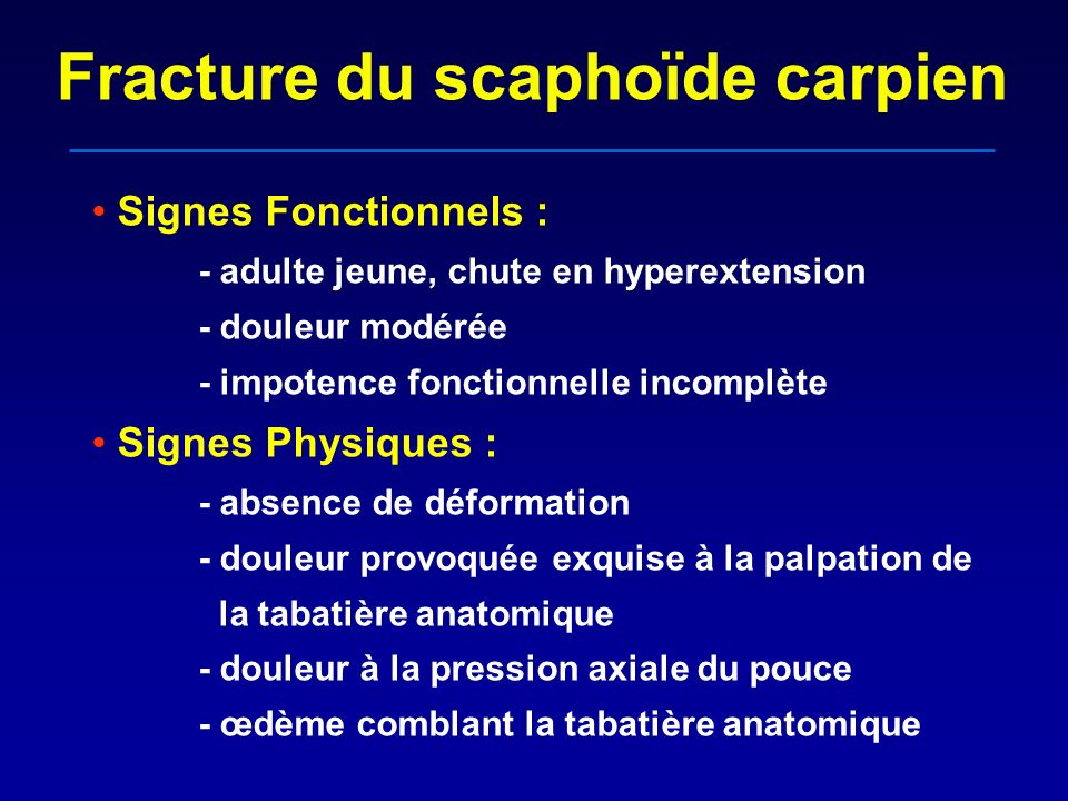 Fracture du scaphoïde carpien
