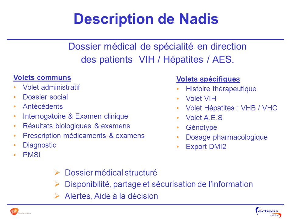 Description de Nadis Dossier médical de spécialité en direction