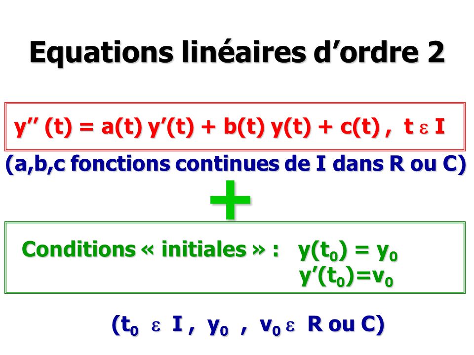 Equations linéaires d’ordre 2