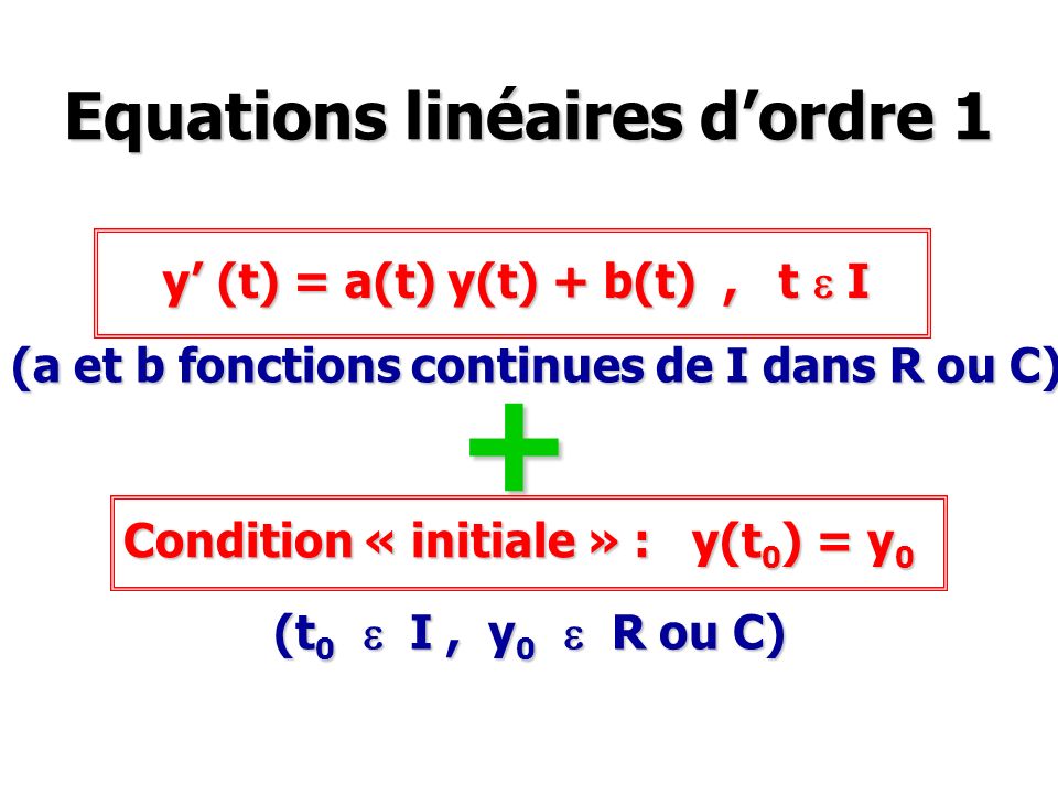Equations linéaires d’ordre 1